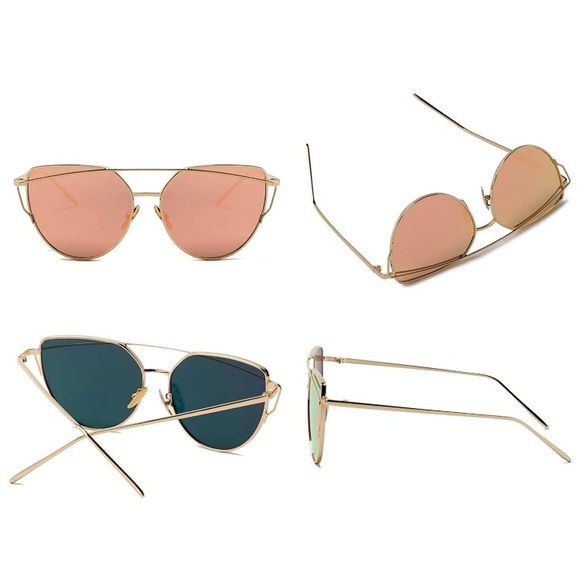 🆕 Cat Eye Mirrored Aviator Sunglasses - Picture 9 of 10